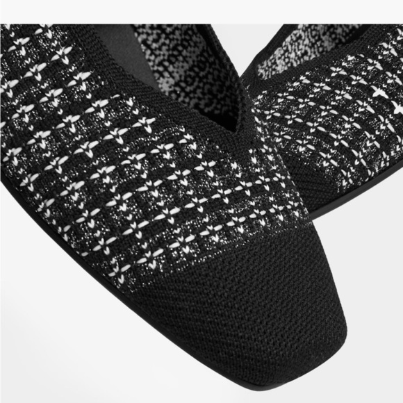 MARGOT Mary-Jane Square-Toe Mary-Jane in Black Tweed Flats - Picture 3 of 7